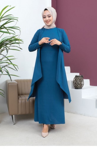 Asymmetrischer Hijab-Anzug Indigo 0062MP.ING