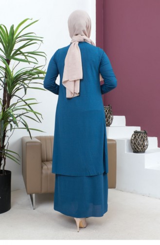 Asymmetrischer Hijab-Anzug Indigo 0062MP.ING