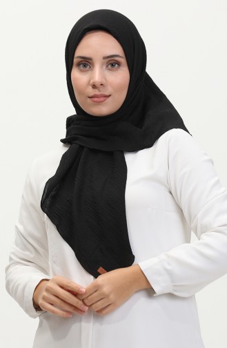 Düz Mio Caz Eşarp 13236-01 Siyah