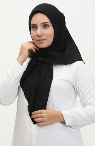 Düz Mio Caz Eşarp 13236-01 Siyah