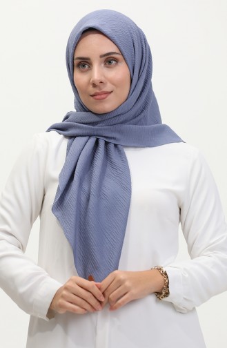 Düz Mio Caz Eşarp 13236-11 Mavi