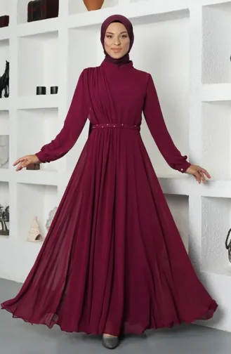 Amine Hüma Ahsen Robe De Soirée Fuchsia 2750