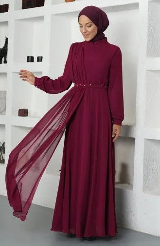 Amine Hüma Ahsen Robe De Soirée Fuchsia 2750