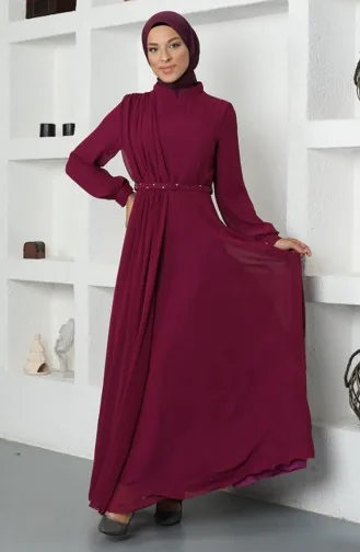 Amine Hüma Ahsen Robe De Soirée Fuchsia 2750