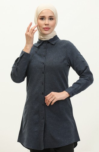 Buttoned Tunic 5105-02 İndigo 5105-02