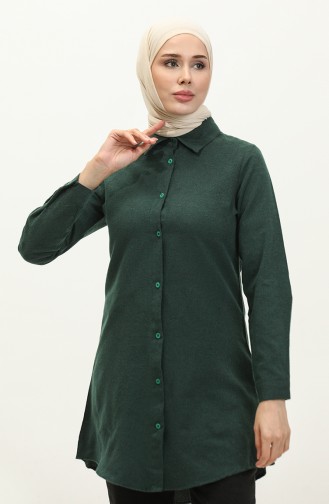 Buttoned Tunic 5105-04 Emerald Green 5105-04