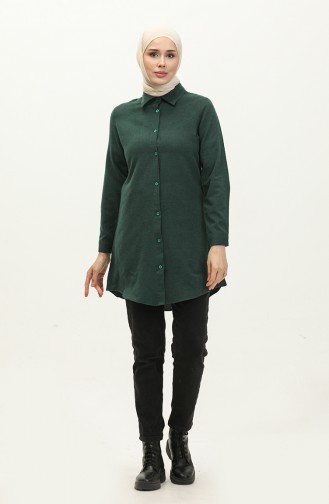 Buttoned Tunic 5105-04 Emerald Green 5105-04