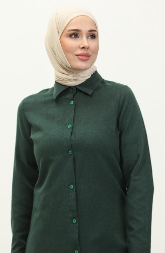 Buttoned Tunic 5105-04 Emerald Green 5105-04