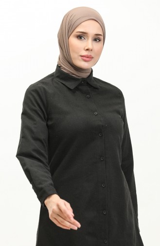 Düğmeli Tunik 5105-06 Siyah