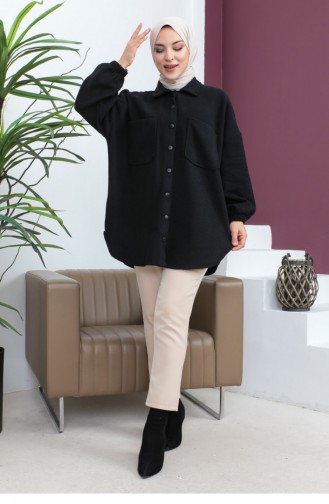 Kariertes Winterhemd Schwarz 0063MP.SYH