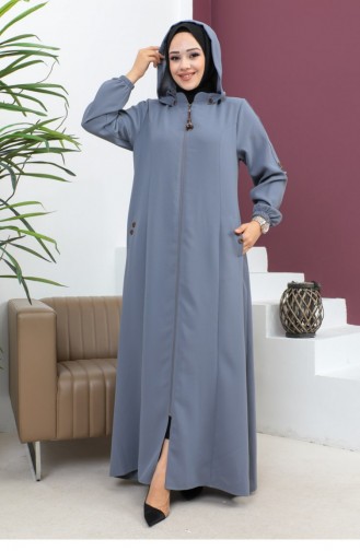 عباية مطرزة باللون الرمادي 6119SMR.GRI