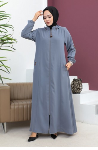 عباية مطرزة باللون الرمادي 6119SMR.GRI