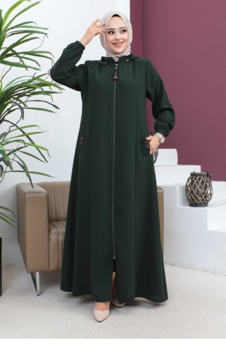 Geborduurd Abaya Kaki 6119SMR.HAK