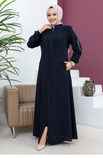 Embroidered Abaya Navy Blue 6119SMR.LCV