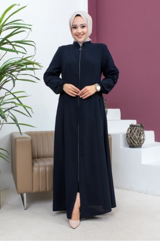 Embroidered Abaya Navy Blue 6119SMR.LCV