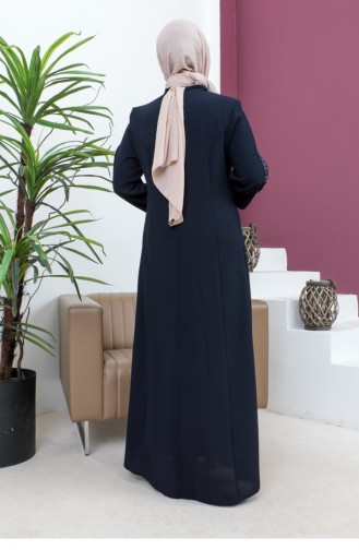 Embroidered Abaya Navy Blue 6119SMR.LCV