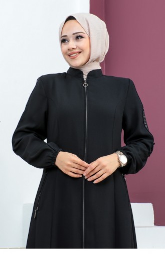 Geborduurd Abaya Zwart 6119SMR.SYH