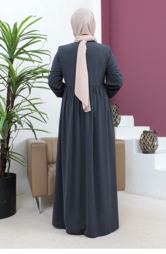 عباية مطرزة باللون الرمادي 6129SMR.GRI