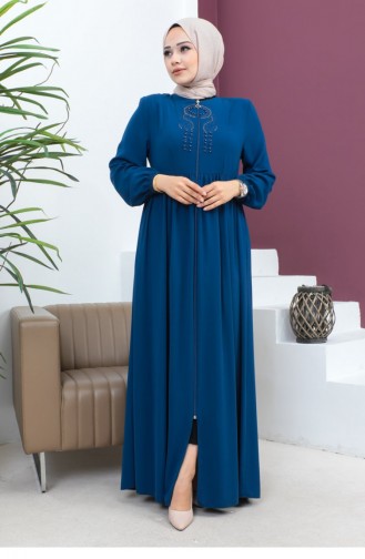 عباية مطرزة بالخرز النيلي 6129SMR.ING