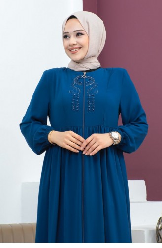 عباية مطرزة بالخرز النيلي 6129SMR.ING