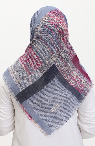Gemusterter Flammenschal 13232-01 Indigo Fuchsia 13232-01