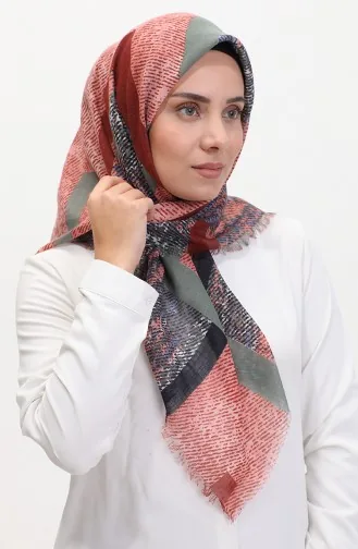 Patterned Scarf 13232-06 Onion Skin Brick Red 13232-06
