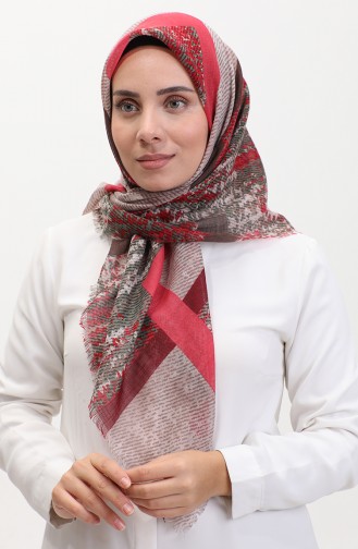 Patterned Scarf 13232-08 Pink Khaki 13232-08