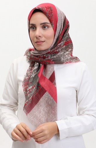 Patterned Scarf 13232-08 Pink Khaki 13232-08