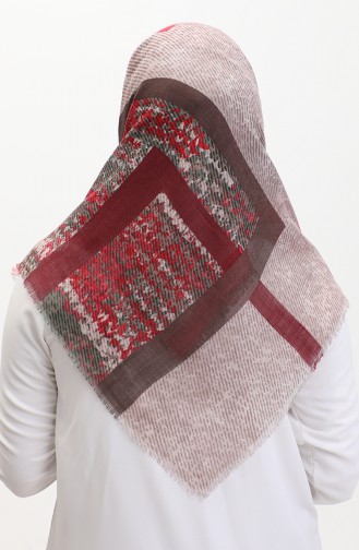Patterned Scarf 13232-08 Pink Khaki 13232-08