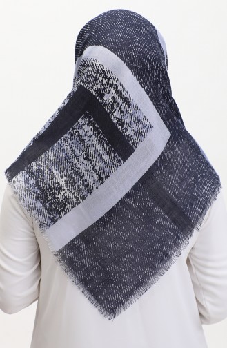 Patterned Scarf 13232-10 Navy Blue 13232-10