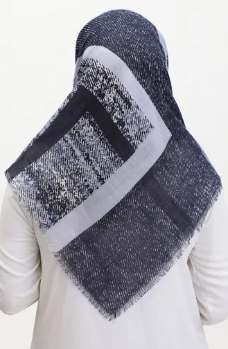 Patterned Scarf 13232-10 Navy Blue 13232-10