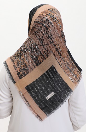 Patterned Flame Scarf 13232-11 Mustard Black 13232-11