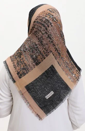 Patterned Flame Scarf 13232-11 Mustard Black 13232-11