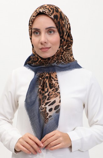 Leopard Patterned Scarf 13233-01 Milky Coffee Oil 13233-01