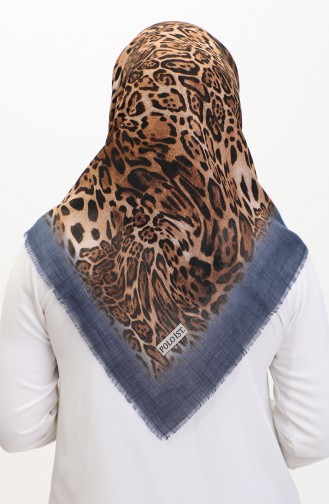 Leopard Patterned Scarf 13233-01 Milky Coffee Oil 13233-01