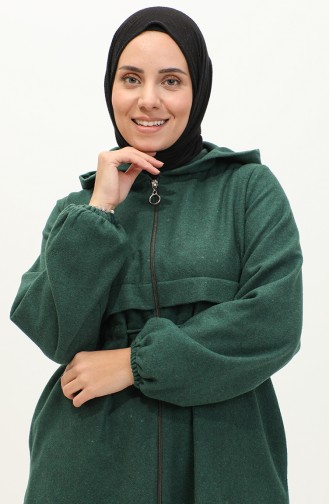 Drawstring Waist Hooded Stash Cape 3199-02 Emerald Green 3199-02