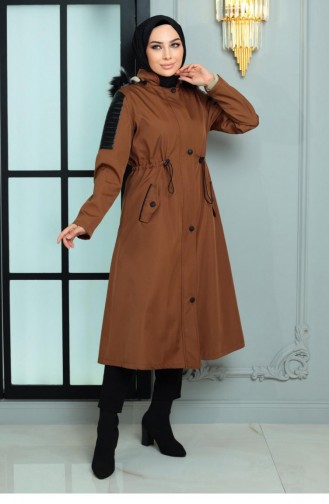 Garni Detailed Coat Tan 10386 14992