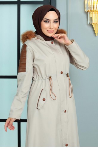 Garni Detailed Coat Beige 10386 14993