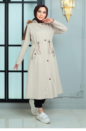 Garni Detailed Coat Beige 10386 14993