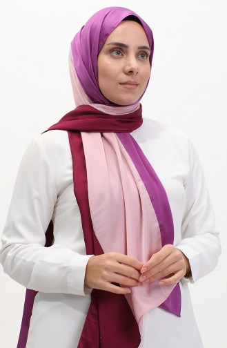 Karaca Three Color Shawl 81049-03 Fuchsia Salmon Purple 81049-03