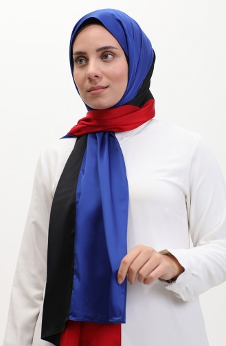 شال بألوان ثلاثة كاراجا 81049-06 أحمر أسود أزرق 81049-06