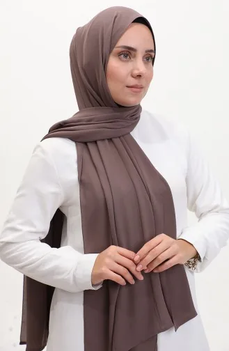 Karaca Châle Mousseline Uni 81048-10 Marron Foncé 81048-10