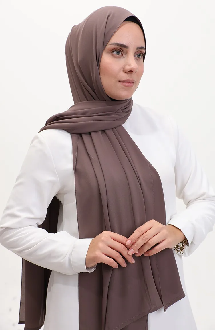 Karaca Châle Mousseline Uni 81048-10 Marron Foncé 81048-10