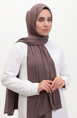 Karaca Düz Şifon Şal 81048-10 Koyu Kahverengi 81048-10