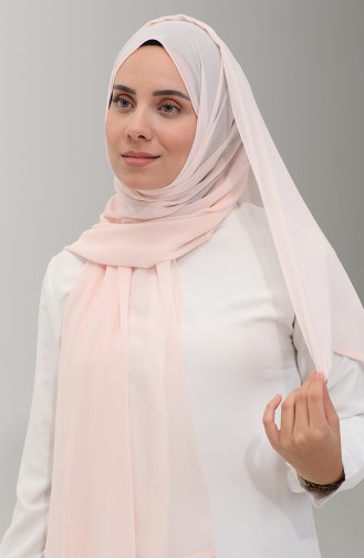 Karaca Effen Chiffon Sjaal 81048-11 Licht Zalm 81048-11