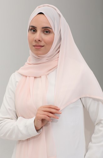 Karaca Effen Chiffon Sjaal 81048-11 Licht Zalm 81048-11