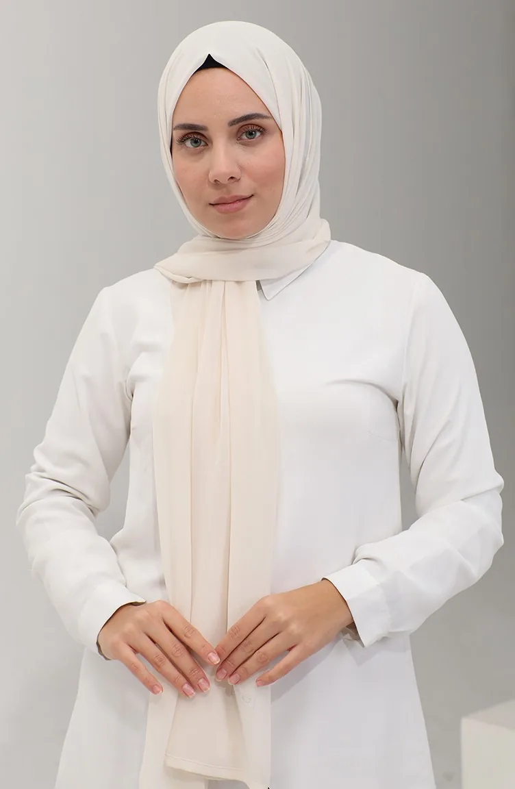 Karaca Châle Mousseline Uni 81048-14 Crème 81048-14
