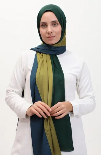 Karaca Three Color Shawl 81049-15 Emerald Green Oil Green Petrol 81049-15