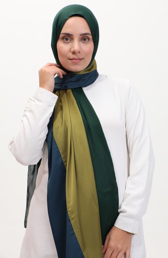 Karaca Three Color Shawl 81049-15 Emerald Green Oil Green Petrol 81049-15