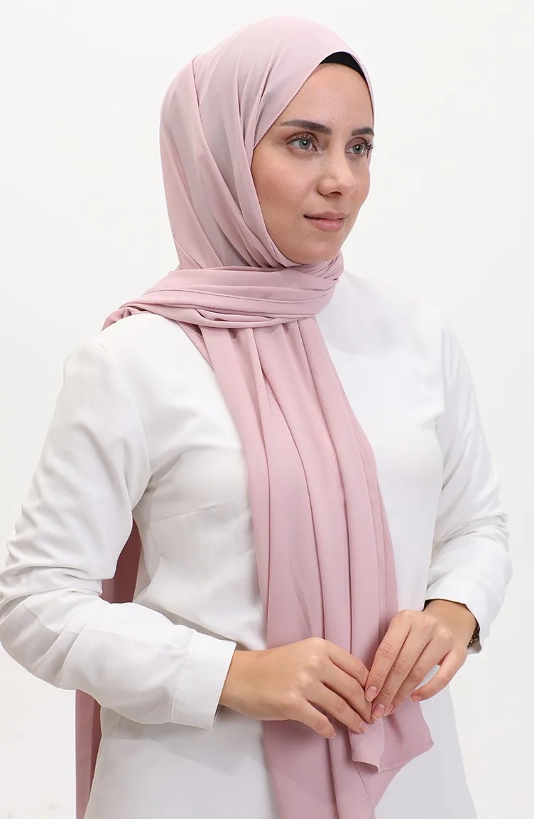 Karaca Plain Chiffon Schal 81048-19 Dunkelrosa 81048-19
